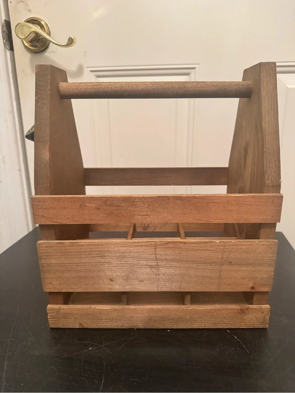 Wood 6 Pack Beer Bottle Caddy Carrier Holder With Bottle Opener